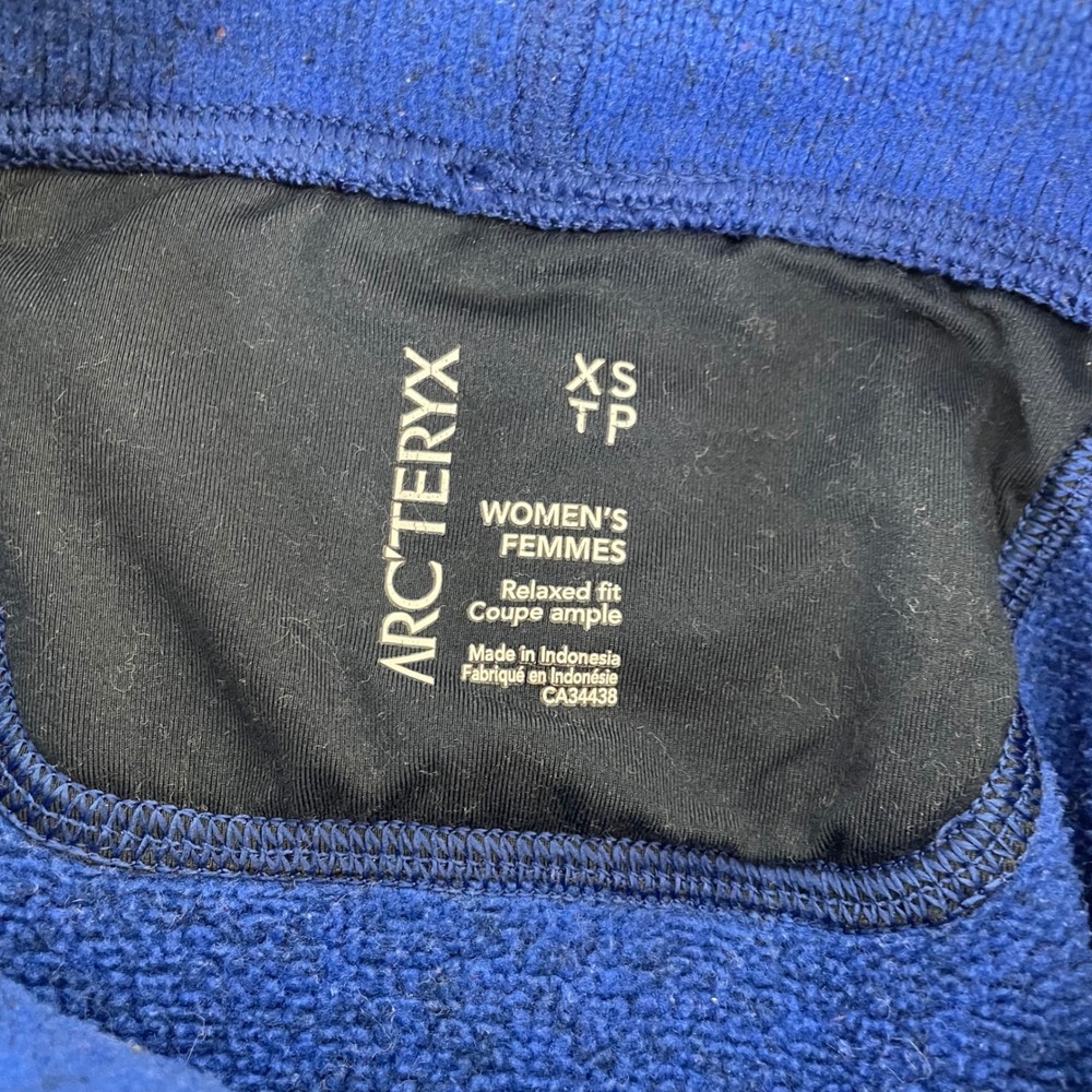 Arcteryx Sweater Womens Extra Small Relaxed Fit Cowl Neck Fleece Pullover Blue - Picture 3 of 13